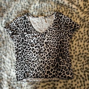 Animal Print V Neck